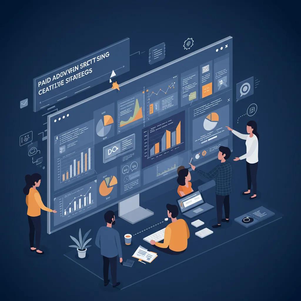 Marketing team brainstorming paid advertising strategies for B2B lead generation